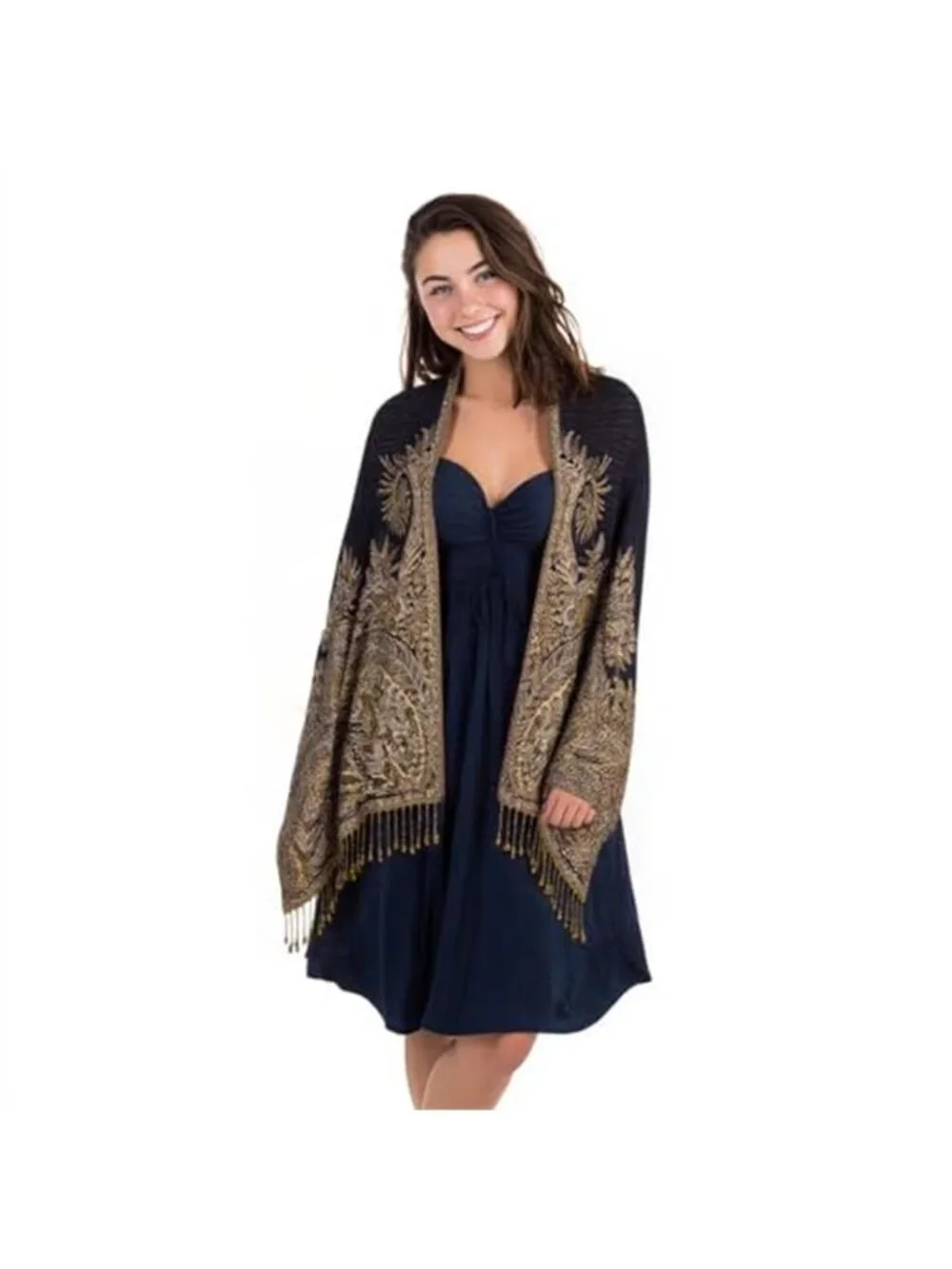 Pashmina Feel Shawls Wraps Rave Scarf for Women Soft Silky Reversible Men